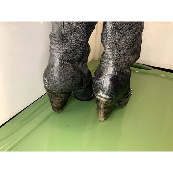 Sam Edelman Naharra Grey Heeled Leather Boots Size 10 - Picture 6 of 8